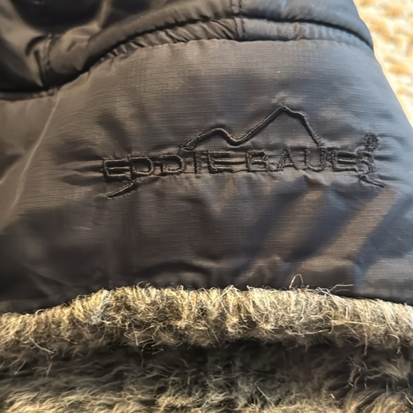 Eddie Bauer Black and Gray fur flap Winter Hat - Picture 2 of 6